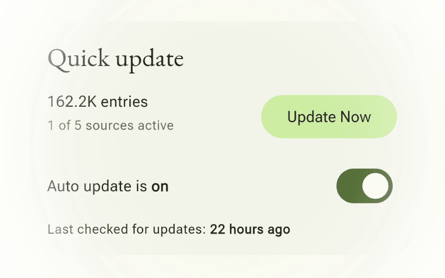 Pandefy quick update feature for seamless rule updates