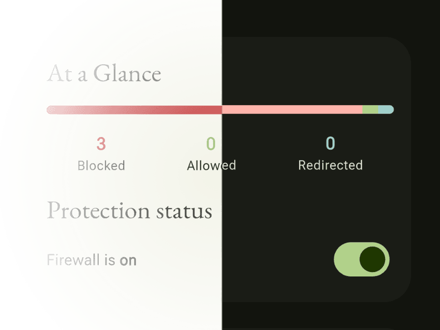 A split-screen graphic showing the app in both light and dark mode
